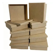 10 Caixa Caixinha 15x15x5 Mdf Crú Padrinhos Lembrancinha Tt Foto mini 1