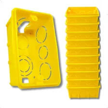 10 Caixas De Luz 4x2 Reforcada Embutir Parede Amarela Foto mini 1