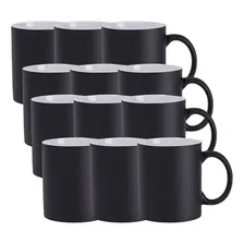 10 Canecas Magica Preta Fosca 325ml - P/ Sublimação Cor Preto Mecolour Foto mini  2