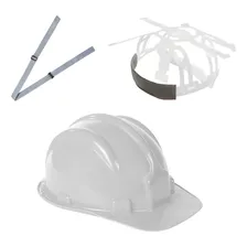 10 Capacete Proteção Plastcor Obra Engenheiro Epi + Jugular Cor Branco Foto mini 1