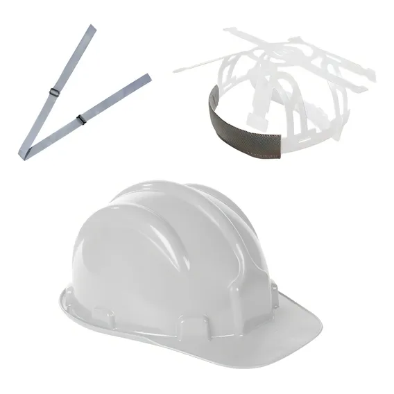 10 Capacete Proteção Plastcor Obra Engenheiro Epi + Jugular Cor Branco Foto 1