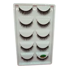 10 Cartelas 5 Pares De Cílios Postiços 3d H13mini -50 Pares Comprimento 4 Mm Cor Preto Espessura 1 Mm Foto mini  2