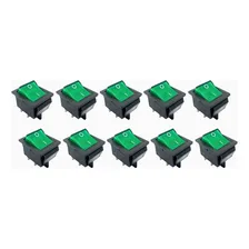 10 - Chave Liga/desliga 4 P贸los Gangorra 16a-250v/20a-125v Verde Foto mini 1