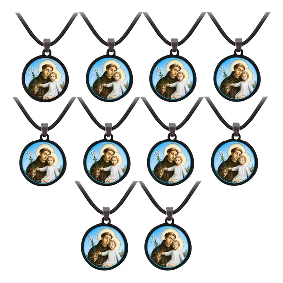 10 Colar Santo Antonio Metal Escapulario Lembrancinha Foto 1