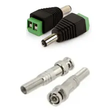 10 Conector P4 Macho E 10 Conector Bnc Mola E Parafuso Cftv Foto mini 1