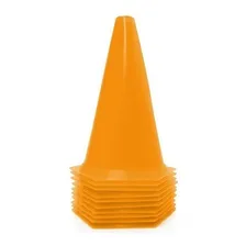 10 Cones 23cm Rígidos P/ Treinamento Ax Laranja Esportes Foto  mini 1