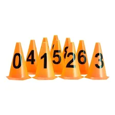 10 Cones Numerados 24cm Para Treinamento Ax Esportes Laranja Foto  mini 1