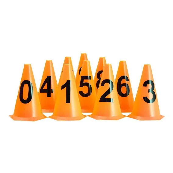 10 Cones Numerados 24cm Para Treinamento Ax Esportes Laranja Foto 1