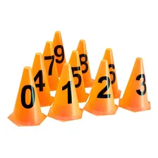 10 Cones Numerados 24cm Para Treinamento Ax Esportes Laranja Foto mini  2