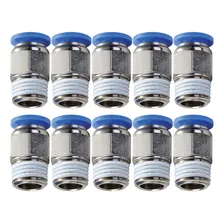 10 Conexão Pneumática Engate Rápido Reta Macho 1/8 Npt X 6mm Foto  mini 1