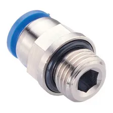 10 Conexão Pneumática Engate Rápido Reta Macho 3/8 Bsp X 10 Foto  mini 1