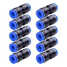 10 Conexão Reta Pu 10mm Pneumática Engate Rápido 10 Peças Foto  mini 1