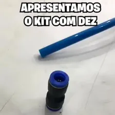 10 Conexão Reta Pu 10mm Pneumática Engate Rápido 10 Peças Foto mini 4
