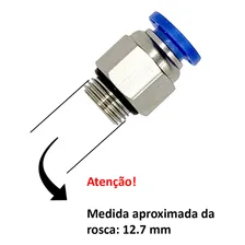 10 Conexão Pneumática Engate Rápido Reta Macho 1/4 Bsp X 10 Foto mini 3