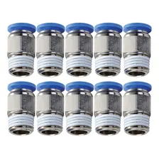 10 Conexão Pneumática Engate Rápido Reta Macho 1/8 Npt X 6mm Foto mini 1