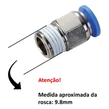 10 Conexão Pneumática Engate Rápido Reta Macho 1/8 Npt X 6mm Foto mini 3