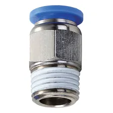 10 Conexão Pneumática Engate Rápido Reta Macho 1/8 Npt X 6mm Foto mini 2