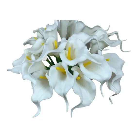 10 Copos De Leite 35cm Artif. Arranjos Casamento Festas Flor Cor Branca Foto 1