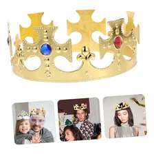 10 Coroa Rei Plástico Ajustável Festa Fantasia Cosplay Cor Dourado Foto mini 4