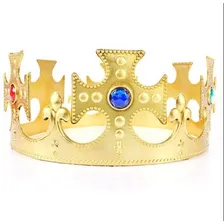 10 Coroa Rei Plástico Ajustável Festa Fantasia Cosplay Cor Dourado Foto  mini 1