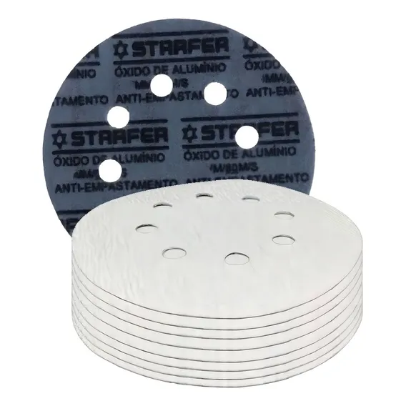 10 Disco Lixa Velcro 8 Furos 115mm Lixadeira Roto Orbital Foto 1
