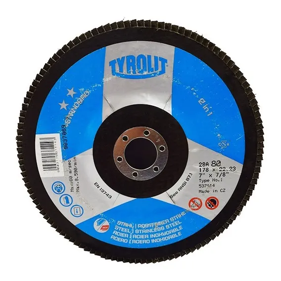 10 Discos Flap 178mm 7 Gr80 - Tyrolit Cor Azul Foto 1