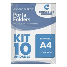 10 Display A4 Expositor Porta Folha Quadro Aviso Parede Petg Foto  mini 1