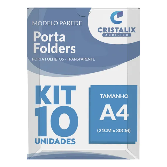 10 Display A4 Expositor Porta Folha Quadro Aviso Parede Petg Foto 1