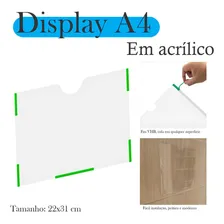 10 Display Parede Quadro Avisos Porta Folhas A4 AcrÃlico Hor Foto mini 1
