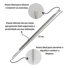 10 Espátulas Cuticula Mista Aço Inox Manicure Isis Cutelaria Cor Azul Foto mini 4