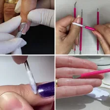 10 Espátulas Cuticula Mista Aço Inox Manicure Isis Cutelaria Cor Azul Foto mini 2