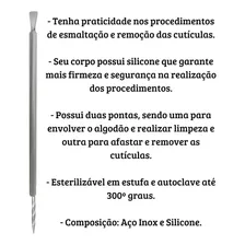 10 Espátulas Cuticula Mista Aço Inox Manicure Isis Cutelaria Cor Azul Foto mini 3