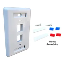 10 Espelho Parede 4x2 C/2 Saídas Rj45/11 Rede Dados Vo Foto mini 3