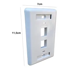 10 Espelho Parede 4x2 C/2 Saídas Rj45/11 Rede Dados Vo Foto mini 4