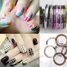 10 Fitas Fitilhos Decoração Unhas Glitter Fios Autocolante Foto mini 4