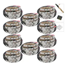 10 Fitas Led Ws2811 5m 300 Leds 12 Volts Branca Ip30 Foto mini 1