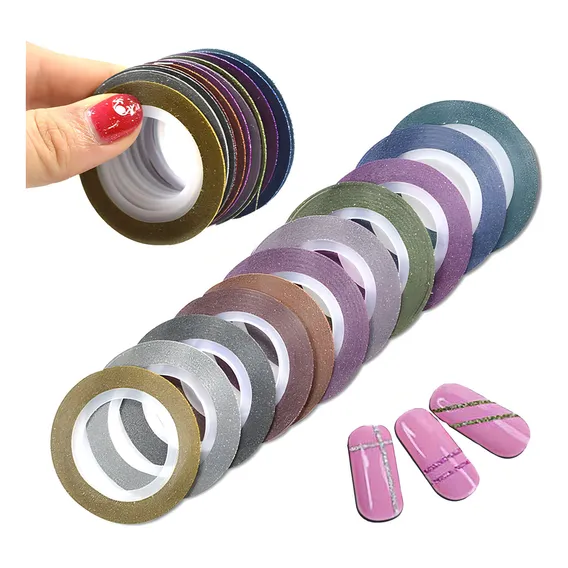 10 Fitilhos Decoração Fita Unhas Decoradas Encapsulada Fino Foto 1