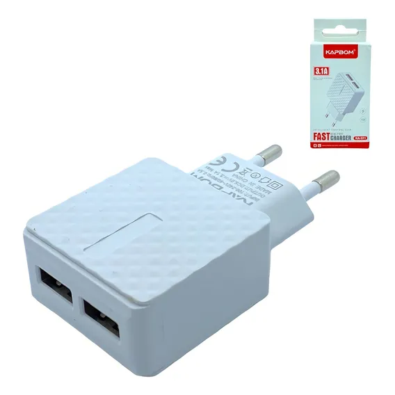 10 Fonte Carregador Celular Kapbom 3.1a 2usb Atacado Foto 1