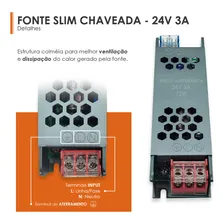 10 Fonte Chaveada Slim 24v Volts 3a 72w Bivolt Estabilizada Foto mini 4