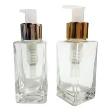 10 Frascos De Vidro Porta Sabonete Retangular 60ml Cor Dourada Foto mini 1