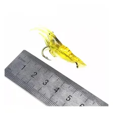 10 Isca Artificial Aromatizada Camarão Silicone Anzol Pesca Foto mini 4
