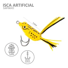 10 Iscas Artificial - Frog Sapinho Anti Enrosco + Estojo Cor Variados Foto mini  3