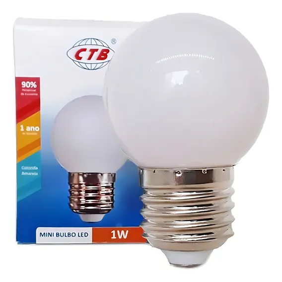 10 Lampada Bolinha Led 1w Bq Penteadeira Camarim 127v Foto 1