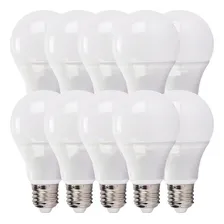 10 Lâmpada Led 12w Bulbo Soquete E27 Bivolt Casa Comércio Luz Branco-quente Foto  mini 1
