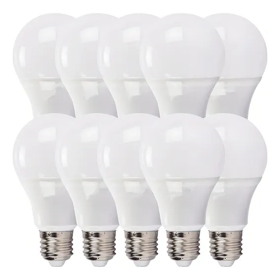 10 Lâmpada Led 12w Bulbo Soquete E27 Bivolt Casa Comércio Luz Branco-quente Foto 1