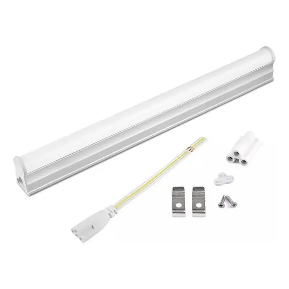 10 Lampada Led Tubular T5 30cm 6000k Base/calha Completa Luz Branco-frio 127/220v Foto 1