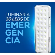 10 LuminĂĄria De EmergĂȘncia 30 Led Bivolt 100 LĂșmens Foto mini 3