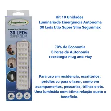 10 LuminĂĄria Luz Lampada De EmergĂȘncia 30 Leds Segurimax Foto mini 2