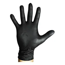10 Luva Nitrílica Preta Sem Pó Extra Resistente Superglove Foto  mini 1
