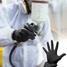 10 Luva Nitrílica Preta Sem Pó Extra Resistente Superglove Foto mini  2